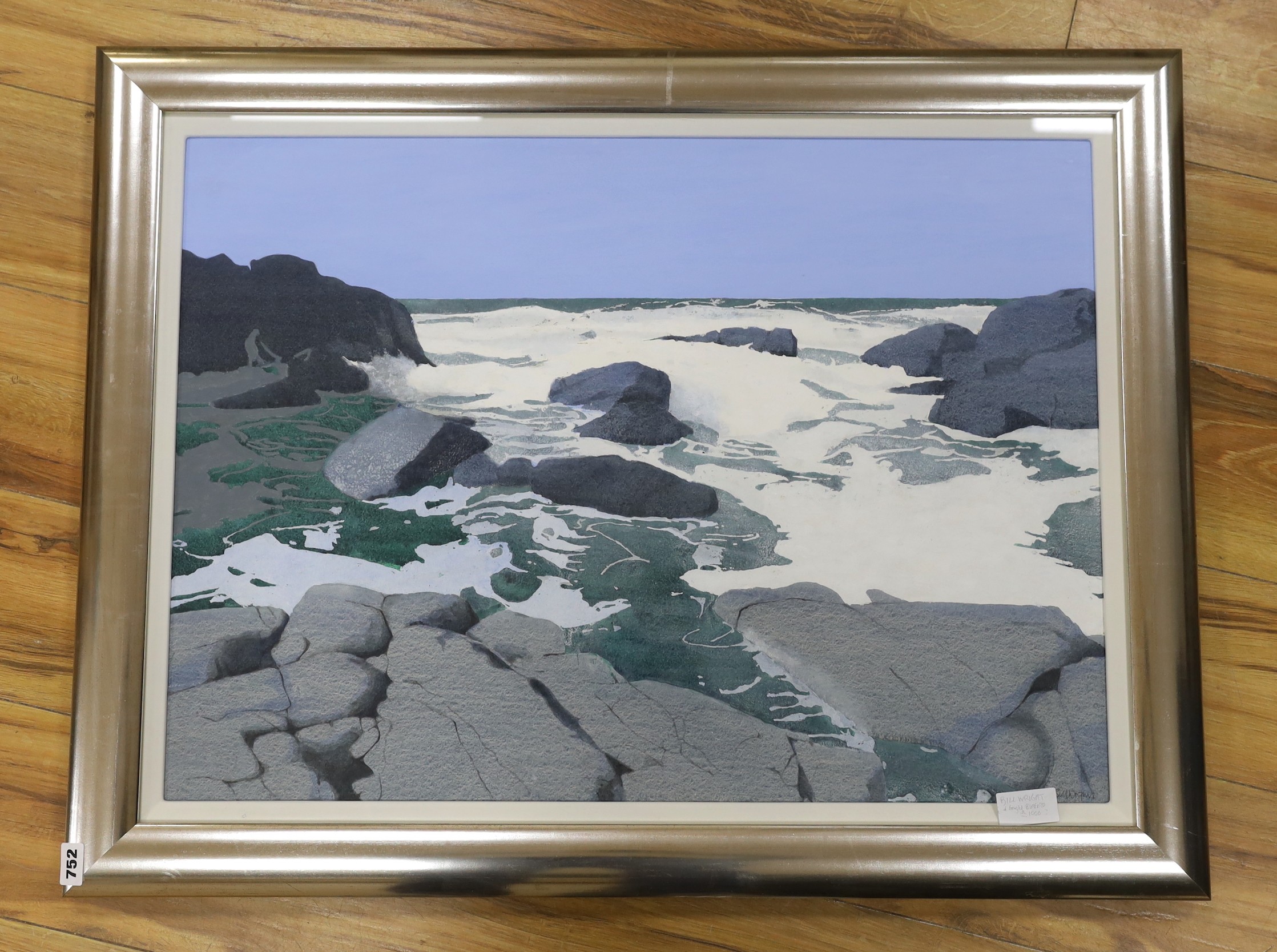 Bill Wright (Scottish, b.1931), mixed media, Seascape, signed, 52 x 71cm